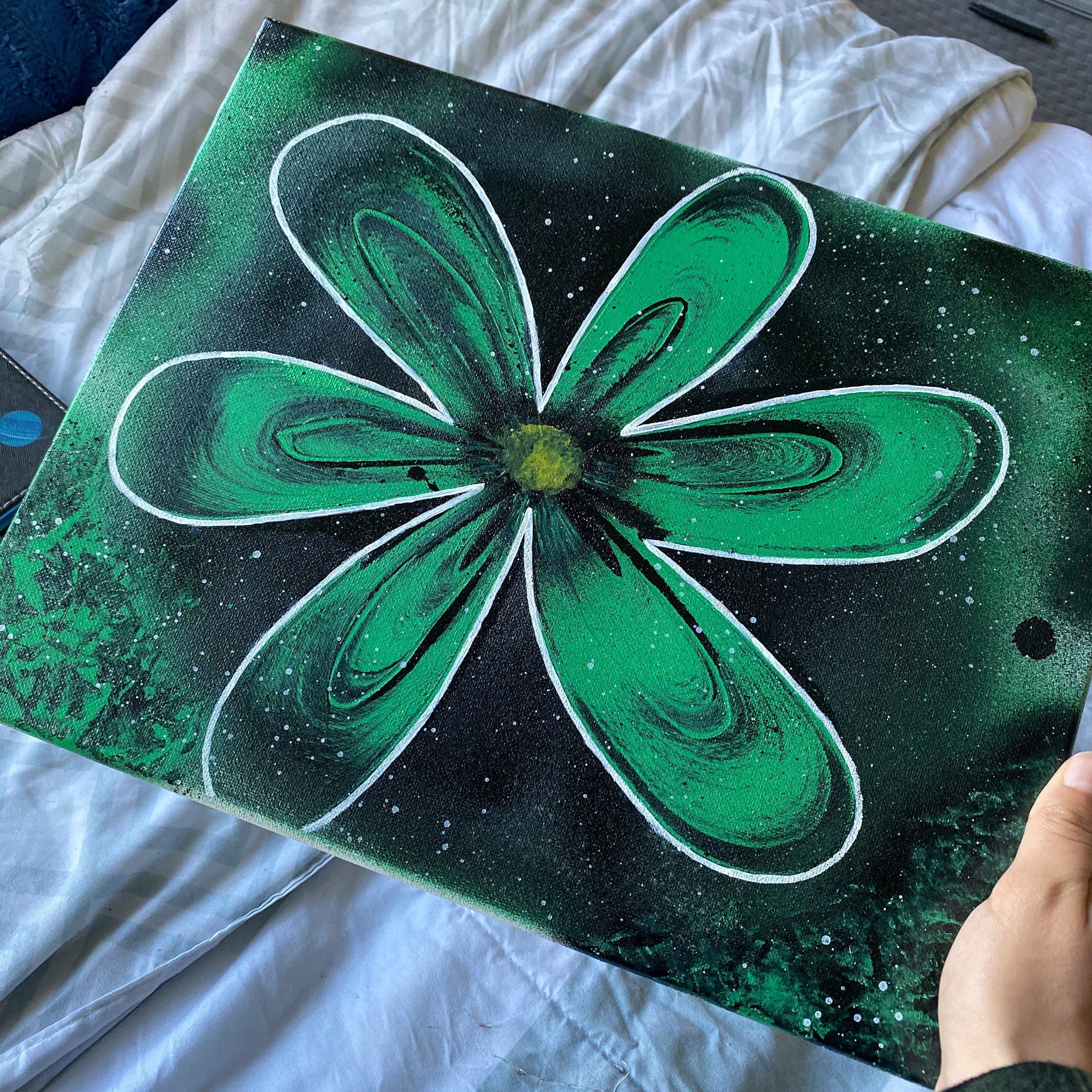 Flower Power Spray Paint Art Canvas Etsy
