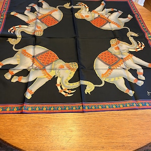 Two sided 100% Thai Silk Scarf Signed by Jim Thompson