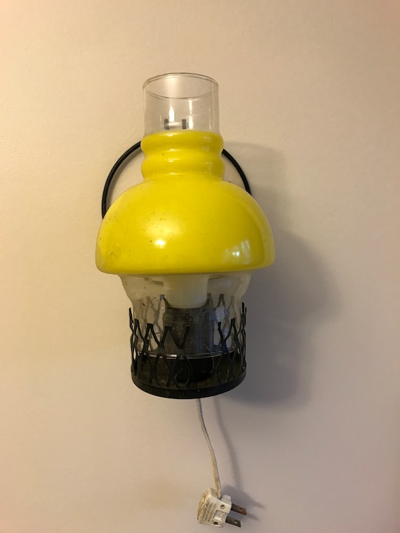 Vintage Yellow Electric Hurricane Lamp Etsy