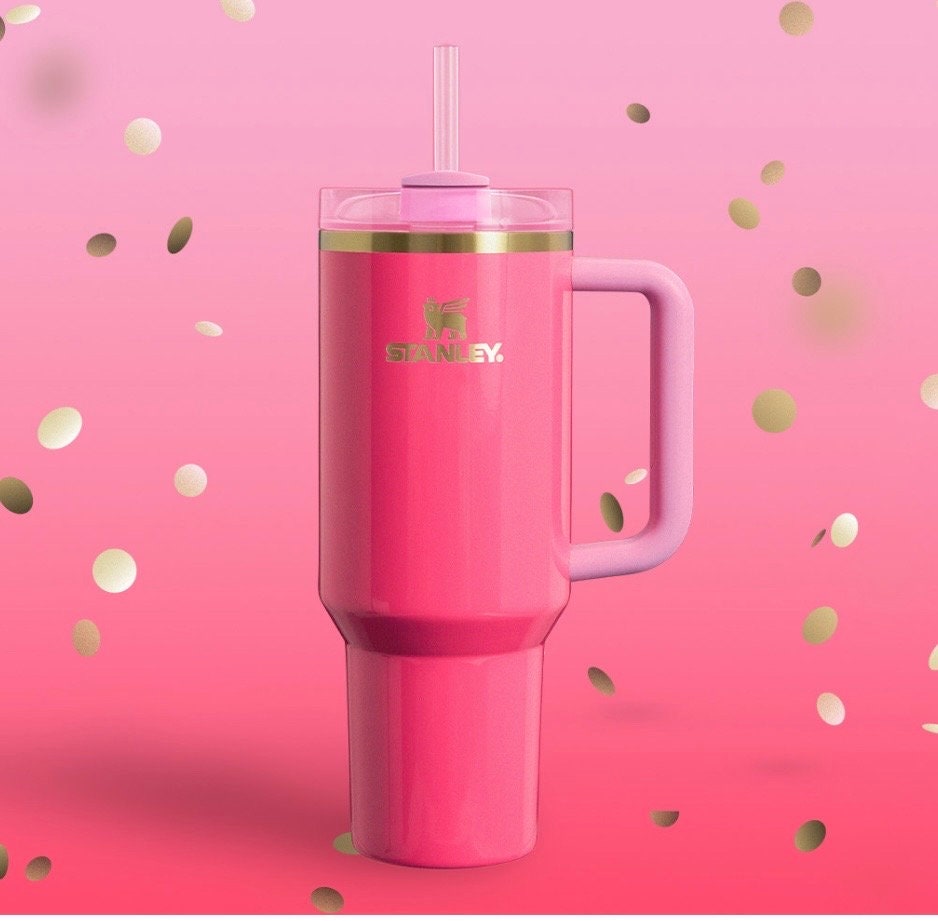 Simple Modern 40 Oz Tumbler With Handle And Straw Lid ( Finds) -  Stylish Stanley Tumbler - Pink Barbie Citron Dye Tie