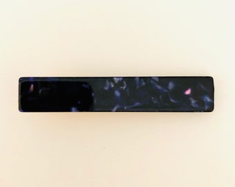 Pinza de pelo de cocodrilo de resina acrílica azul medianoche, pasador de acetato