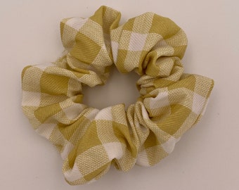 Buffalo Plaid Yellow Gold Delilah Scrunchie Scrunchy