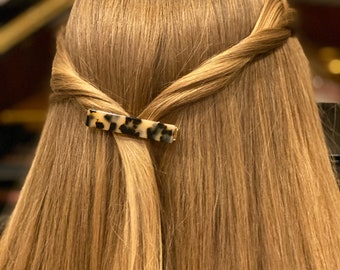 Pinza para el cabello de resina acrílica con estampado animal de tortuga, estilo cocodrilo, de acetato.