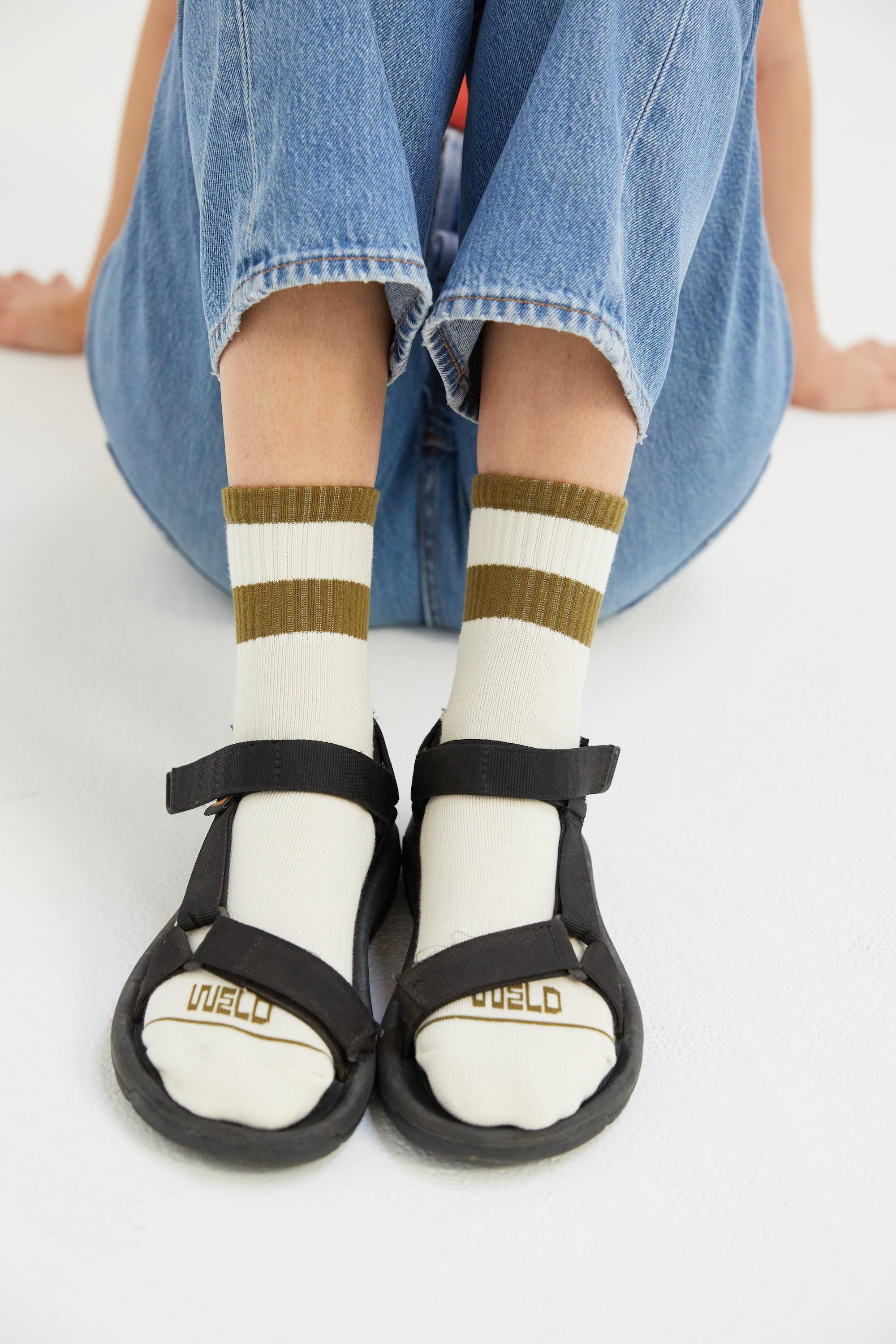 Quart de chaussettes rayées | Chaussettes décontractées Chaussettes tendance unisexe Chaussette streetwear tendance Motif confortable Cadeau Chaussett