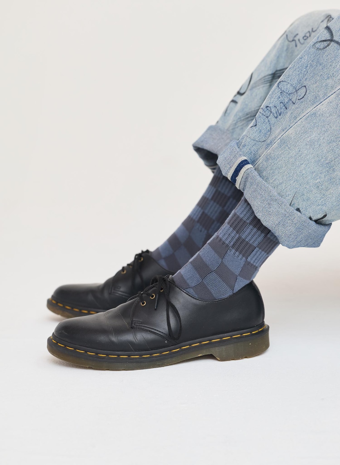 Tonal Checkered Crew Socks Casual Socks Skater Socks Unisex Fashion ...
