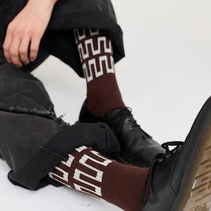 Slacker Crew-sokken Casual sokken Skater-sokken Unisex Fashion Statement-sok Trendy streetwear-sokken Comfortabel patroon Cadeau Leuke sokken