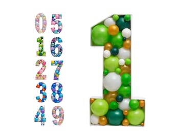 28" Mosaic Balloon Number Frame, DIY Pre-Cut Kit