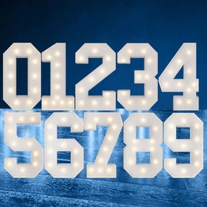 3FT DIY Marquee Light up Numbers (0-9) |  Foam Board Marquee Number Pre-Cut Frame Kit | Giant Numbers for Birthday Anniversary Decoration