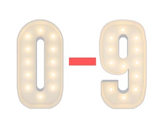 4FT Marquee Light up Numbers 0-9 Pre-Cut Kit Giant DIY Kit Marquee Number for Birthday Anniversary Backdrop Decoration