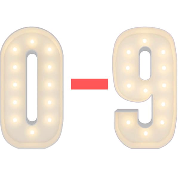 4FT Marquee Light up Numbers 0-9 Pre-Cut Kit Giant DIY Kit Marquee Number for Birthday Anniversary Backdrop Decoration