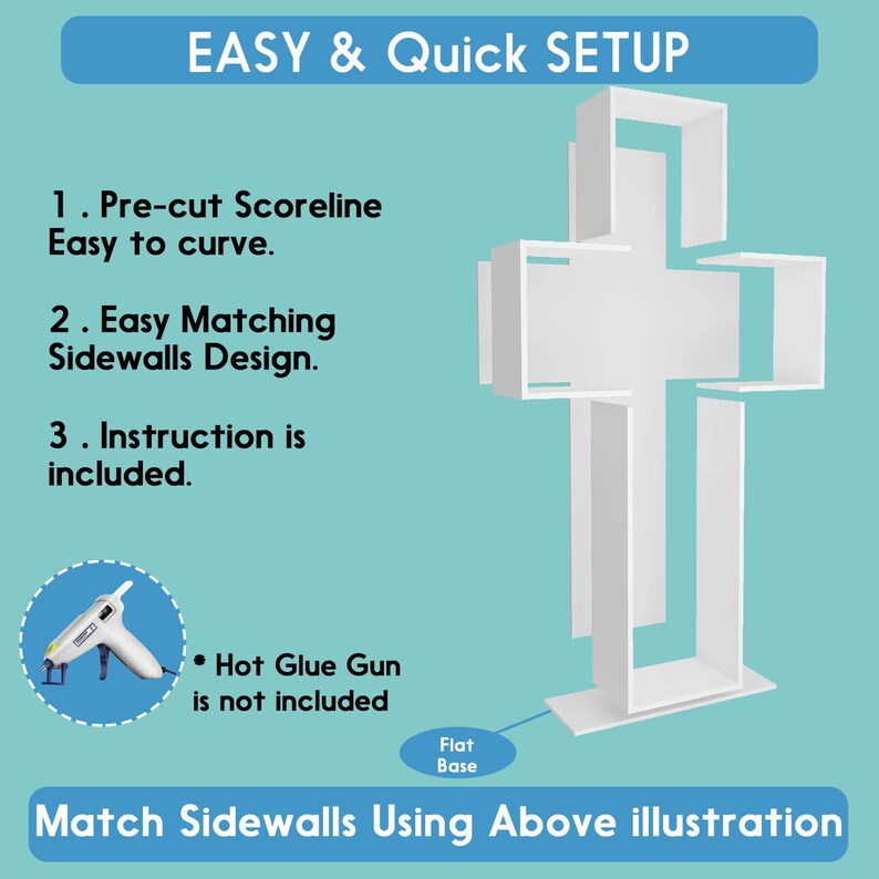 3FT Foamboard Cross Mosaic Balloon Frame Kit: Holy Communion, Baptism Decor image 6