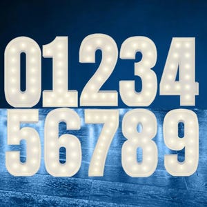 4FT Marquee Light up Numbers 0-9 Pre-Cut Kit Giant DIY Kit Marquee Number for Birthday Anniversary Backdrop Decoration