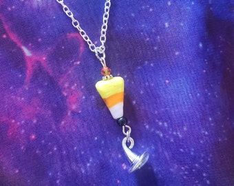 Candy Corn Witch Hat Necklace