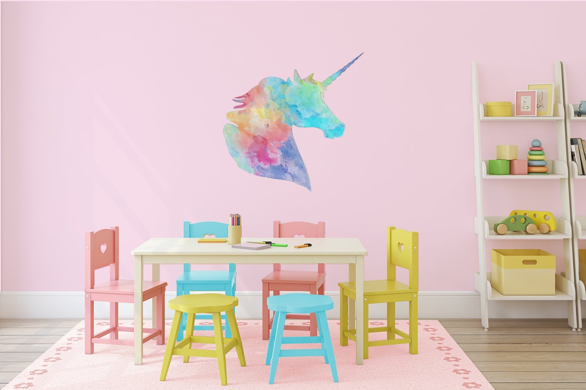 Rainbow Unicorn Wall Decor Unicorn Wall Stickers Wall Etsy