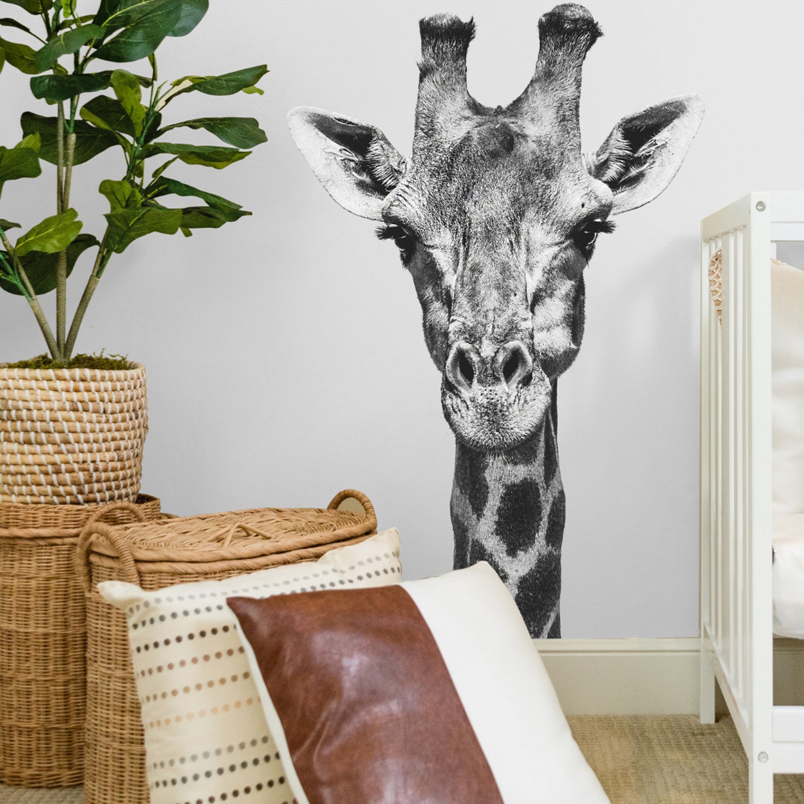 Fabric Giraffe Decal Giraffe Wall Mural Wall Sticker Etsy