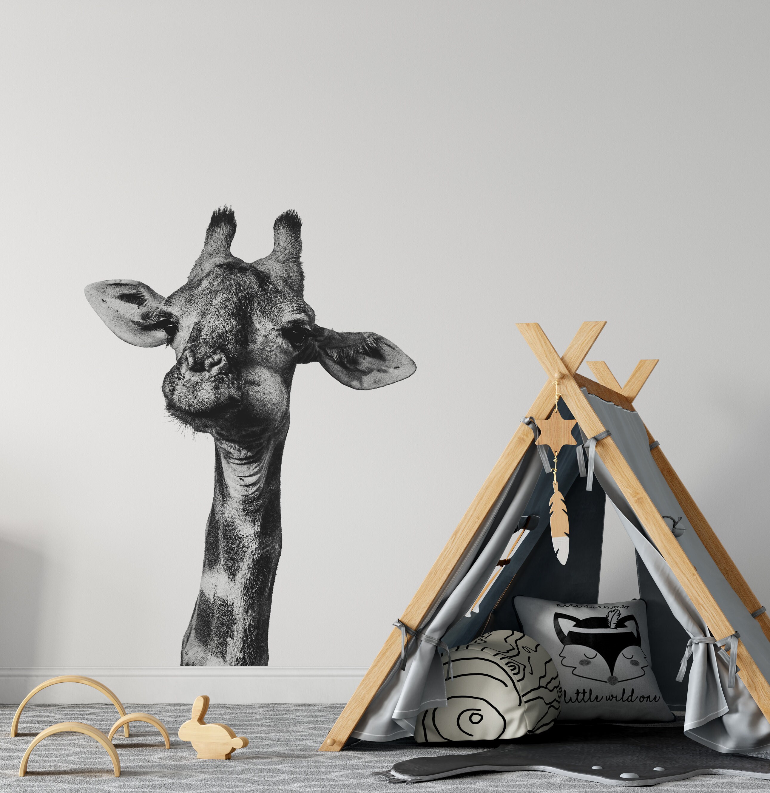 Fabric Giraffe Decal Giraffe Wall Mural Wall Sticker Etsy