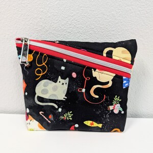 Bolsa con cremallera Holiday Cats / 5,5&quot; x 7&quot;