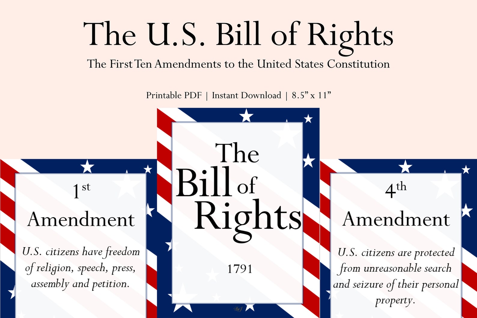 U.S. Bill of Rights Posters - Etsy