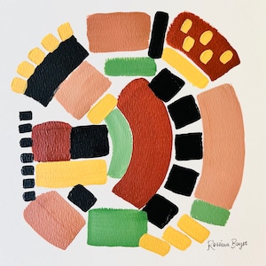 Chavin Peru Art Peruvian inspired painting original cultura chavin rainbow colors art print. Gift for him, gift for her. Christmas gift.