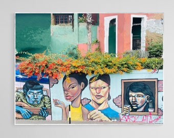 Unique Colorful buildings print, city art . Peruvian Art print wall decor. Lima Barranco streets Peru gift peru art peru painting