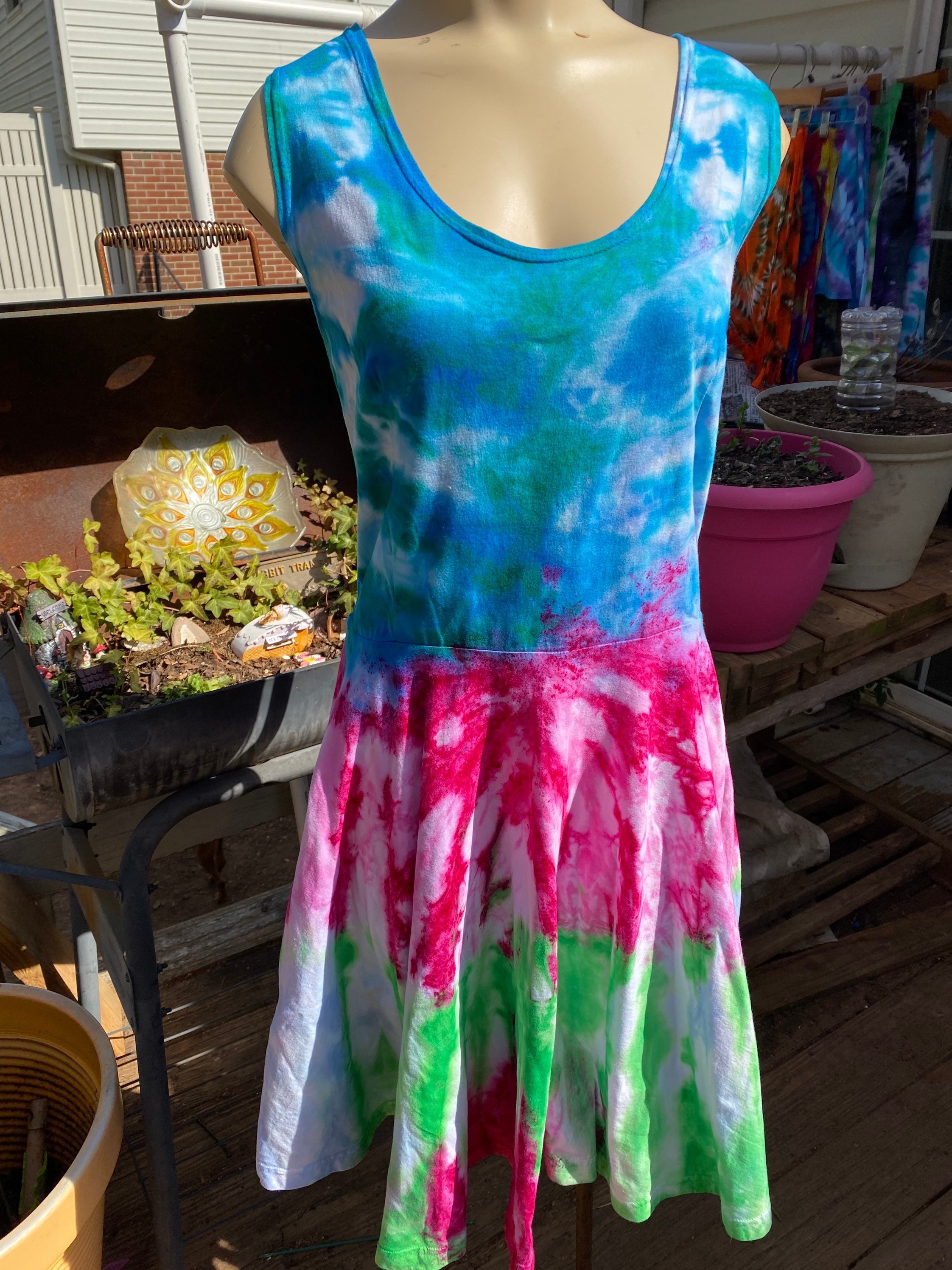 Tie Dye Summer Dress Etsy