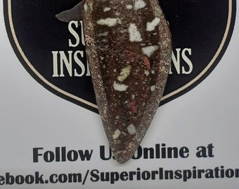 Rare and Gorgeous copper firebrick Freeform shaped pendant from Upper Michigan Keweenaw Peninsula.