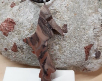 Beautiful Pink Kona Dolomite Upper Peninsula Michigan Shaped Pendant. Very Unique!