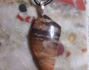 Unusual Colored Sunset Kona Dolomite Michigan Freeform Pendant. Very Beautiful and Unique!