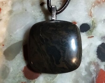 Delightful Swirled Brown Jasper Pendant from Michigan Lake Huron.