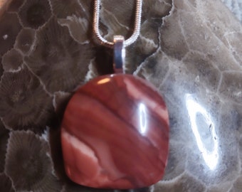 Deep Pink & Red Kona Dolomite Michigan Freeform Pendant. Very Beautiful and Unique!