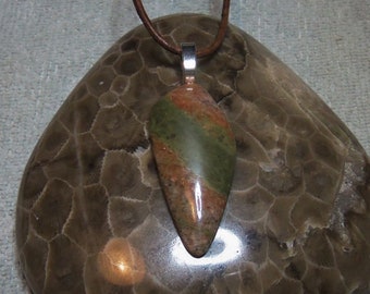 Delightful Unakite Pendant from Lake Michigan.