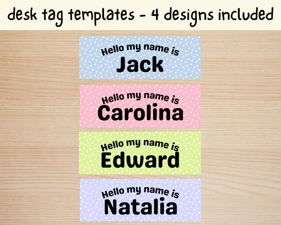 Printable Student Name Tags Custom Desk Tags for Prek - Etsy