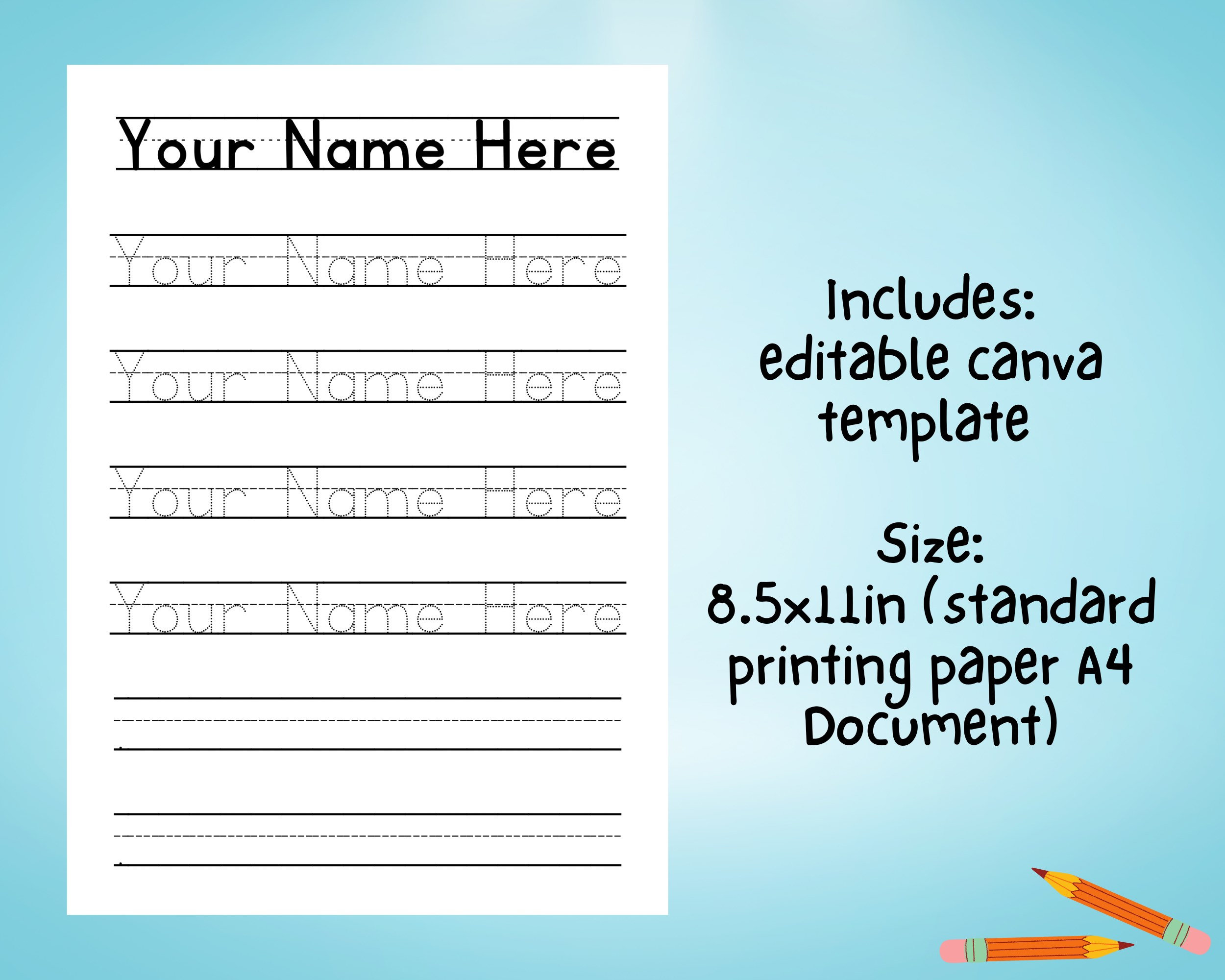 Printable Name Tracing Worksheets Custom Handwriting