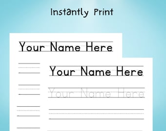 Printable Name Tracing Worksheets Custom Handwriting Practice - Etsy