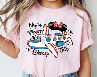 Personalized First Disney Trip Shirt, Matching Family Vacation T-Shirts, Kids Mickey Shirt