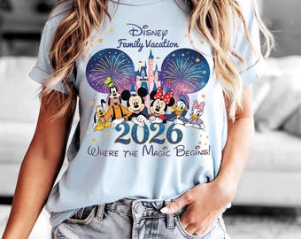Camisetas de viaje familiar a juego para las vacaciones familiares de Disney 2026, camiseta de Disney 2026, camiseta de Disneyworld 2026, camisetas a juego de Disney 2026, camisetas de Disney