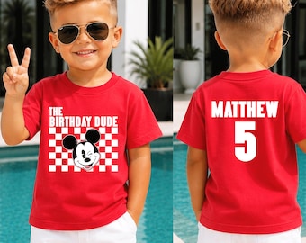 Mickey Birthday Shirt Custom Front and Back Design, Disney Birthday Shirt Personalized