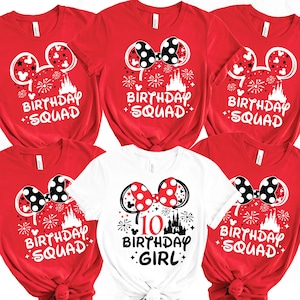 Custom Disney Birthday T-Shirt, Birthday Squad Shirt, Any Age, Front and Back Design