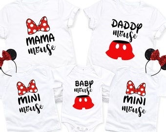 Mommy and Me Disney Mouse Shirts, Disney Matching Shirts, Disney Group Shirts, Momma Mouse Papa  Mouse  Shirt, Custom Shirts, Plus Size