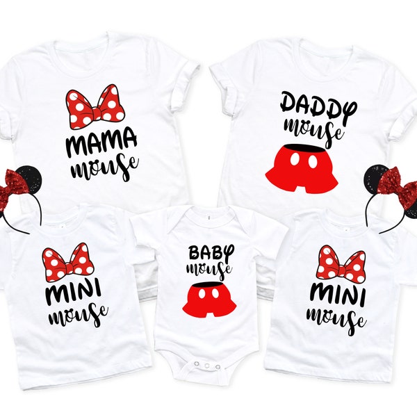 Mommy and Me Disney Mouse Shirts, Disney Matching Shirts, Disney Group Shirts, Momma Mouse Papa  Mouse  Shirt, Custom Shirts, Plus Size