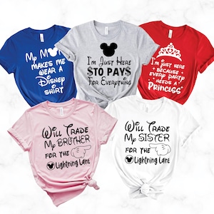 Camisetas familiares de Disney - Conjuntos de vacaciones de Disney a juego - Camisetas familiares divertidas de Disney - Camisetas grupales de Disney World - Camisetas familiares de Disney