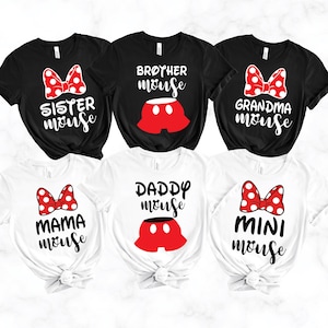 Koszulki z motywem myszy Disney Mommy and Me – pasujące do rodziny koszulki Disney – personalizowane koszulki z motywem myszy Momma & Papa – dostępne w dużych rozmiarach