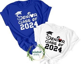 Senior Class of 2024 Mickey Minnie Shirts, Matching Family Graduate Shirts, Custom Grad Family Vacation Shirts, Graduation Gift