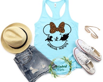 Hakuna Matata Disney Tank Top, Minnie Leopard, Family Safari Shirt