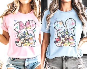 Disney Trip Castle Matching Family Shirts, Disney World Watercolor Castle Shirts, Disney Family Shirt, Mickey & Friends T-Shirt