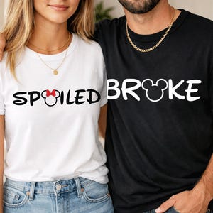 Spoiled Broke Disney Trip Shirts, Disney World Couple Matching Sweatshirts, Family Disney Shirts immagine 1