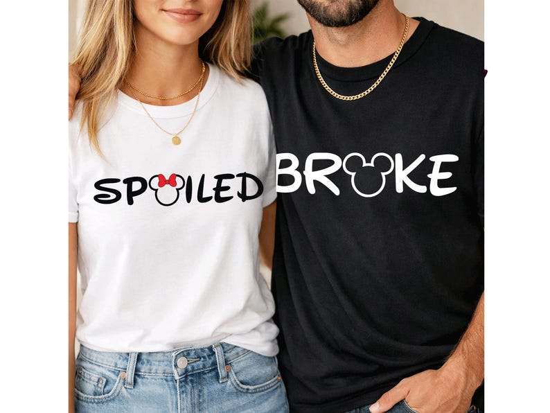Spoiled Broke Disney Trip Shirts, Disney World Couple Matching Sweatshirts, Family Disney Shirts immagine 1