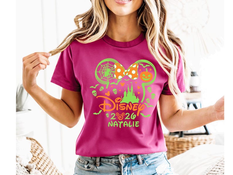 Halloween Disney Custom Shirts, Disneyland Halloween Shirts, Disney Family Matching Halloween Tee, Mickey Minnie Fall Tee image 6