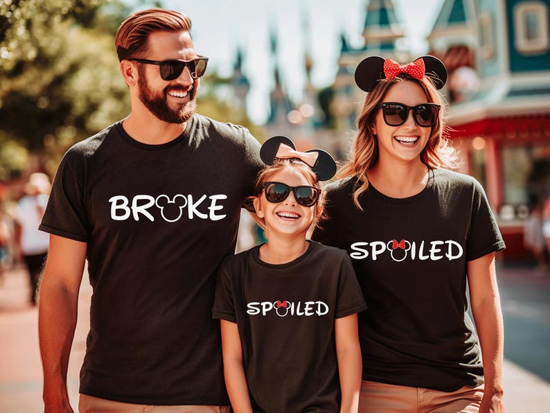 Spoiled Broke Disney Trip Shirts, Disney World Couple Matching Sweatshirts, Family Disney Shirts immagine 4
