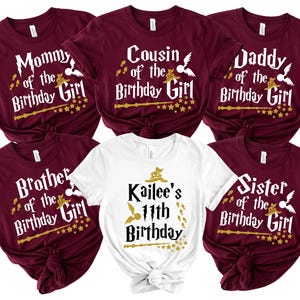 Wizard Family Birthday Shirts, Custom Matching Universal Studios
